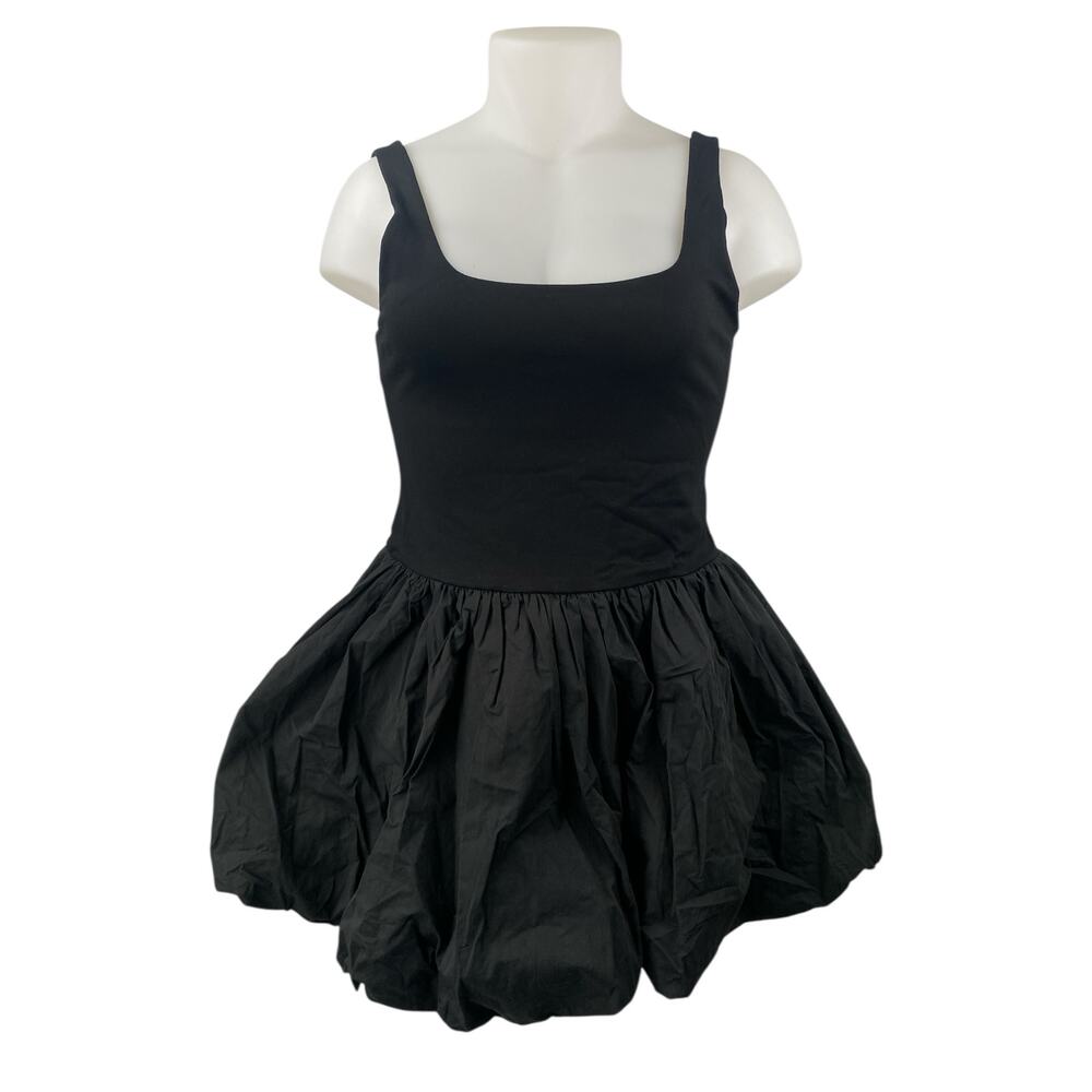 NEW Dissh Black Sleeveless Square Neck Mini Puffball Tank Bubble Hem Dress Sz 14